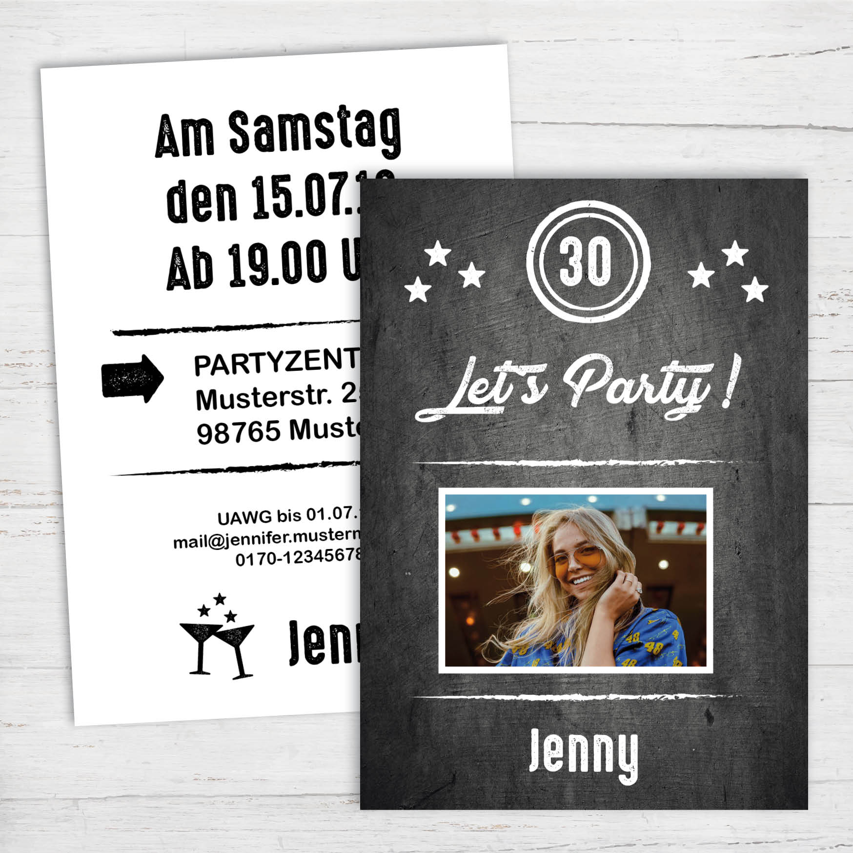 Einladung zum 30. Geburtstag: Let´s Party - mit Foto Individuelle Einladung